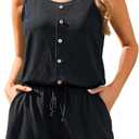 Tempt Me Women Romper Swimsuit - One Piece Bathing Suit with Shorts Modest Boyleg Swim with Pockets 2025 (Black) 20W