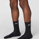 Nike Unisex Adult Everyday Cushioned Training Crew Socks (3-Pack) | Mens 8-12 and Womens 10-13(Black)
