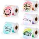 Gersoniel 700 Pcs 2 Inch Round Thermal Labels Waterproof Circle Direct Thermal Stickers Printable Labels for Valentine's Day Gift Wrapping Thanks Card Small Business Logo(Pastel,Scalloped)