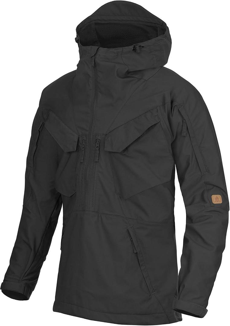 Helikon-Tex Bushcraft Pilgrim Anorak Outdoor Jacket DuraCanvas Black (Black, XL)