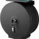 Commercial Jumbo Toilet Paper Dispenser with Shelf, Wall Mount Stainless Steel Roll Holder, Matte Black Toilet Tissue Dispensers