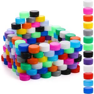 ZEAYEA 300 Pcs Plastic Bottle Caps, DIY Craft Environmental Protection Bottle Caps, Mixed Color Bottle Caps for Children Intelligence Development Kindergarten Stickers Kids DIY Craft