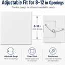 12"x12" Adjustable Spring Loaded Access Panel for Drywall,Plastic Drywall Ceiling Access Panel for Plumbing,White Wall Hole Cover Plate 12 Inches