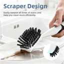 Cleangor Dish Scrub Brush, 2 Pack Stiff Bristles Cleaning Scrubber Brushes | with Non Slip Handle Built-in Scraper, Kitchen Dish Brushes for Cleaning Pans, Pots, Stoves, Sink