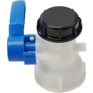 IBC Container Butterfly Valve 60mm Union S60x6 Coarse Thread Drain Valve for Water Storage Tank Blue Handle Black Cap