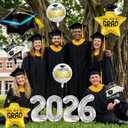 2 x 2026 Graduation Balloons Silver 2026 Balloon Congrats Balloons Graduation Cap Balloon for Graduation Decorations Class of 2026