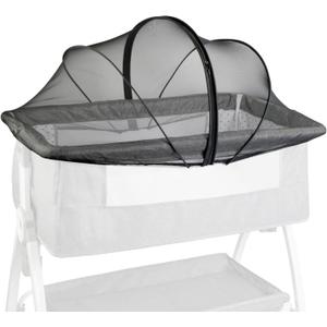 Bassinet Cover to Keep Cats Out, Mosquito Net Cover with 2-Way Zipper for Baby Crib, Black