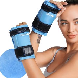 REVIX Wrist Ice Pack Wraps for Carpal Discomfort Soothing (2-Piece Set) Reusable Gel Hand Ice Packs, Cold Pack with Cold Compress, Promote Flexibility and Reduce Fatigue