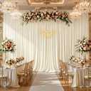 10x10ft Ivory Backdrop Curtain Panels for Parties - Wrinkle Free Polyester Photo Curtain Backdrop Wedding Back Drop Fabric Drapes for Party Decorations Background for Photography