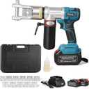 Electric Hydraulic Cable Lug Crimping Tool, 8 AWG to 500 MCM Terminal, Cable, Wire Electric Crimper Tool Kit, Battery Crimp Tool Kits with 11 Dies