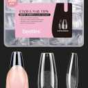 Beetles Gel Nail Tips Medium Coffin Etch X, 12 Sizes 288Pcs Pre Shaped Half Matte Full Cover Press On False Nails Tips Acrylic Fake Nail Extensions Kit Easy DIY Salon Manicure Gift for Women