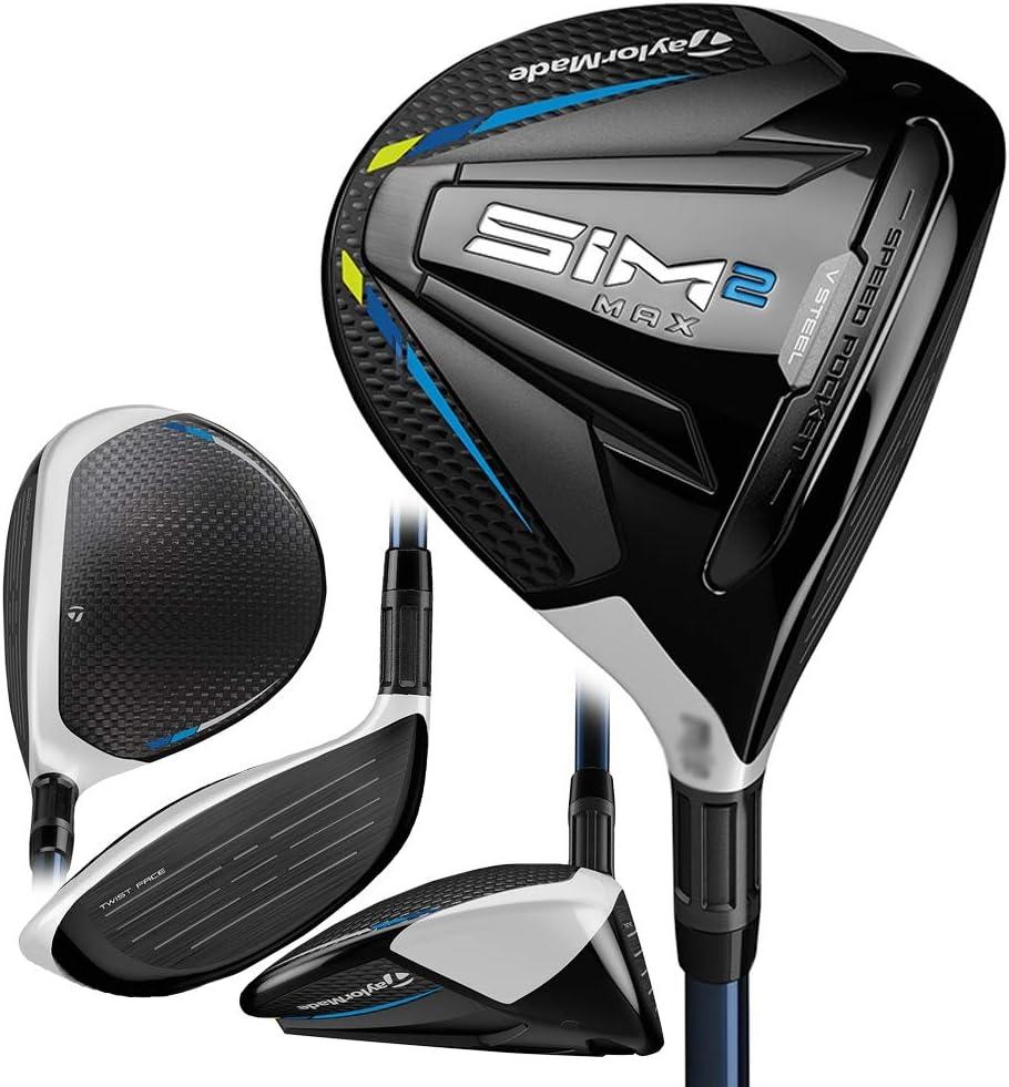 TaylorMade Golf SIM 2 MAX STEEL FAIRWAY MENS RIGHT HAND GRAPHITE REGULAR 3 WOOD , BLACK/ LIGHT GREY
