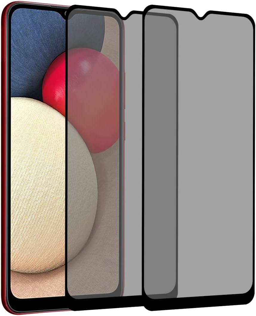 OCESTORE Privacy Screen Protector,(2 Pack) Anti-Spy Anti-Glare Ultra-Thin Clear 9H 2.5D Arc Tempered Glass Protective Film Replacement for Galaxy A02S A03S.