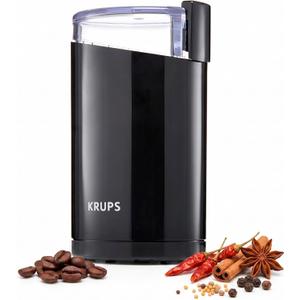 KRUPS Precision Electric Coffee Grinders, 3 oz Capacity, 200W Motor, Stainless Steel Blades for Uniform Grinding of Beans, Herb and Nuts, Coffee and Spice Grinder Electric, (Black)