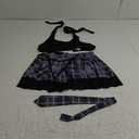 Lingerie Sets for Women Sexy Costume Outfit Halter Crop Top And Lace Trim Plaid Skirt Set, M