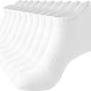 Ankle Socks for Women, Cushioned Low Cut Running Socks Breathable Cotton Gym Socks for Women 5 Pairs (9-11, White)