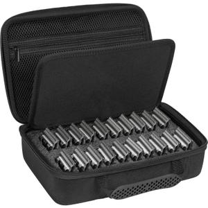 TORIBIO Hair Clipper Blade Storage Case for Barbers and Stylists, Holds 20 Metal Guards for Andis, Oster, Wahl, Babyliss Detachable Clippers