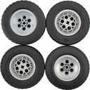 Building Blocks Technic Parts 4 pcs TYRE Dia. 62X20 & Rim Dia. 43.2 X 18 Compatible with Lego for Kids Boys Toy