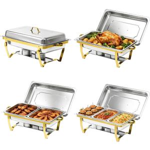 Warmers Sets, Food Warmers for Parties, Weddings, Birthday, Holiday Parties, Gold