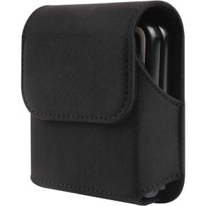 Cell Phone Belt Clip Holster Black Compatible with Samsung Galaxy Z Flip 7/6/5/4/3 4G 5G, Waterproof Waist Bag Magnetic Closure Wallet Flip Smartphone Case Compatible with Motorola Razr 40 50 60 Ultra