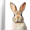 LYUNSHUO Bunny Canvas Wall Art Nursery Wall Decor Cute Rabbit Picture White Poster Animal Painting Minimalism Artwork for Kids Room Living Room Bedroom Home Decorations - 24"L x 16"W