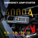 Jump Starter with Air Compressor, 4000A Car Battery Jump Starter Portable (9.0L Gas/7.0L Diesel), 150PSI 12V Jump Starter Jump Box with Jumper Cables, LED Light