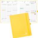 POPRUN 2026-2027 Academic Planner, Large Size 8.5" x 10.5", Weekly and Monthly Calendar, July 2026 to June 2027, Hardcover Appointment Book with Verital Layout, Hourly Time Slots, Monthly Tabs - Light Yellow