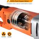Electric Pipe Threader, Upgraded Pipe Threading Machine Uses Pure Copper Motor, Portable Handheld NPT Threader Kit with 6 HSS Dies 1/2"-2"