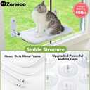 Zoratoo 2PC Cat Window Perch Cordless Foldable Cat Hammock Bed for Window with Metal Frame and Reversible Cover, Large Suction Cups Window Resting Seat for Indoor Cats (Cat Bed, L-2PC)