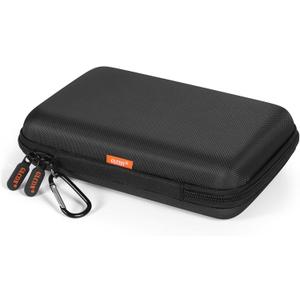 Shockproof Hard Shell Carrying Case for GPS, External Hard Drive, Power Bank, Charger, Cable, Heart Monitor, Cell Phone, Electronic Accessories - Larger Capacity Storage Pouch Travel Bag (Black)