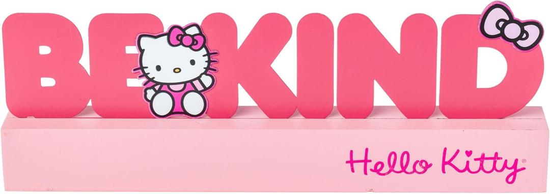 Silver Buffalo Sanrio Hello Kitty Be Kind Die Cut Metal Word Sign, 11.7" x 2 x 4.3