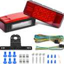 Nilight TL-20 2PCS Submersible Kit Low Profile Rectangular LED Stop Tail Turn Signal Side Marker Light on 12V RV Pickup Trucks Marine Boats Trailers