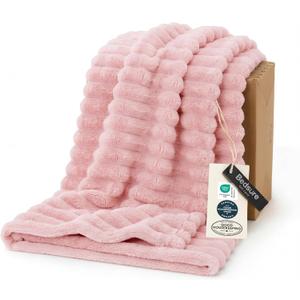 Bedsure GentleSoft Pink Throw Blanket for Couch - Mothers Gifts Day Birthday Gifts for Teen Girls Sister, Soft Cozy Cute Small Fleece Throw Blanket for Women, Coral Pink Room Home Decor, 50x60 Inches