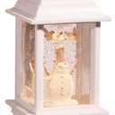 Raz Imports Whimsical Snowman Animated Lighted Water Lantern, 9.25-inch Height, Christmas Decor