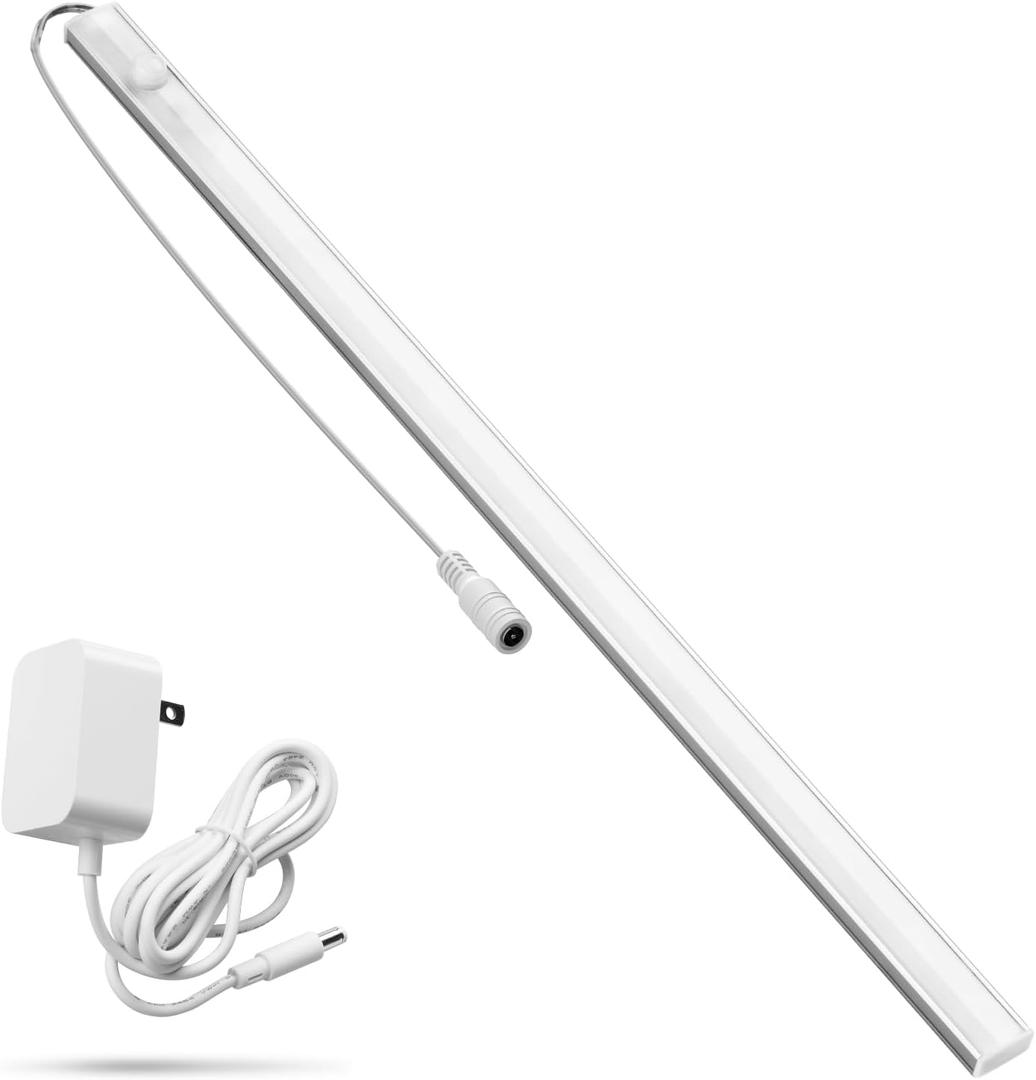 Under Cabinet Lighting LED Motion Sensor Lights Plug in Indoor, 16 inch 500LM 12V Under Counter Super Bright Ultra Thin Magnetic for Kitchen/Closet/Hallway/Toilet/Garage(Cool White/6000K)