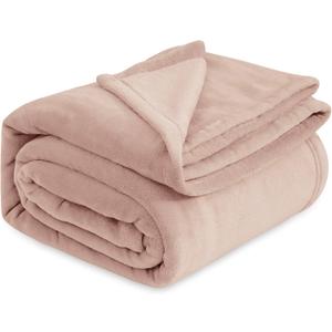 Bedsure Fleece Blankets Queen Size Dusty Pink - Bed Blanket Soft Lightweight Plush Fuzzy Cozy Luxury Microfiber, 90x90 inches 