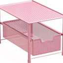 Simple Houseware Stackable Under Sink Cabinet Sliding Basket Organizer Drawer, Pink