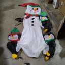 VIVOHOME 6FT Christmas Inflatable Outdoor Decoration, Snowman with Penguin, Navidad Blow Up Yard Decor with Built-in LED Light for Lawn, Garden, Party