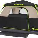 6 Person Instant Tent, Waterproof Pop Up Tents for Camping with Rainfly, 60 Seconds Easy Setup, Automatic Cabin Tent for Family Camping with Expandable Carry Bag & Upgraded Ventilation, Black