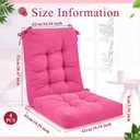 Juexica 4 Sets Outdoor Patio Chair Cushions Seat High Back Tufted Pillow Replacement Rocking Chair Cushions Pads for Patio Summer Seasonal Indoor Home Office(17 x 17 Inch,Pink)