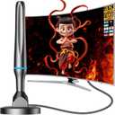 Digital TV Antenna for Smart Tv Indoor, 360 Reception Digital HDTV Antenna for Local Channels, Supports 1080P and 4K, Strong Magnetic Base -All TVBlue+Black