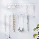 Heesch Necklace Holder, Acrylic Necklace Hanger, Wall Mount Necklace Organizer, Jewelry Hooks for Necklaces, Bracelets, Chains (2-pack Clear)