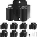 Broom Holder Wall Mount, 7PCS Broom Hanger Wall Mount, Stainless Steel Heavy Duty Mop Holder Broom Mop Hanger Wall with Screws, Garden Outdoor Tool Organizer Rack Broom Hanger (Black) (7pack)