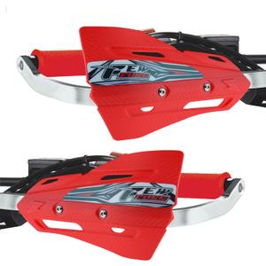 Dirt Bike Hand Guards with Grips, Univeral Dirtbike Motorcycle Handguards 7/8'' and 1 1/8'', MX Motocross Supermoto Racing ATV Handguards 22mm 28mm (Red)