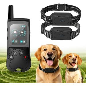 Wireless Dog Fence for 2 Dogs - Portable Training Control 1300FT Range, 180 Days Standby Time Training Collar, Rechargeable Pet Containment System with 3 Training Modes Dogs