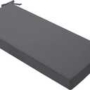 Favoyard Outdoor Bench Cushion 42 x 18 Inch Waterproof Patio Furniture Cushions 3-Year Color Fastness Garden Sofa Settee Couch Swing Pads with Handle and Attach Ties, Dark Gray