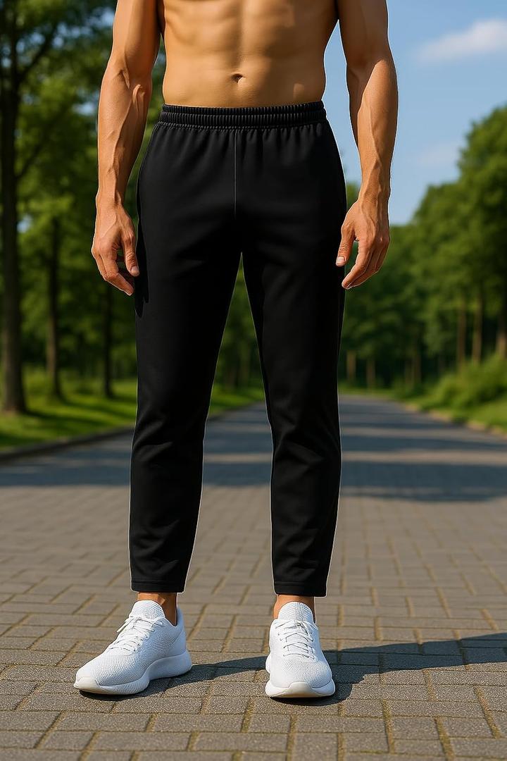 Hem Men's Sweatpants with 2 Side Pockets,Relaxed Fit & Moisture-Wicking,Black, XL