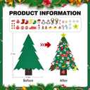 3.2Ft DIY Felt Christmas Tree Set for Kids Toddlers, 38 Hanging Ornaments Felt Christmas Tree Wall Craft Kits for Xmas Party Office Decoration, New Year Door Wall Decorations-1 (Triangle Model)