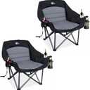 2 Pack Oversized Camping Chairs for Adults Heavy Duty Padded Lawn Chair