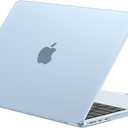 EooCoo Case Compatible with MacBook Air 13 inch M5 2026-2022 M4 M3 M2 A3449 A3240 A3113 A2681, Matte Hard Shell Scratch Resistant Protective Cover Compatible for MacBook Air 13.6 inch, Frost SkyBlue